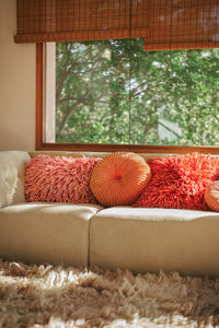 HK Living - Round ripple cushion sienna