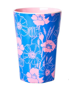 Melamine cup - Rice Blue poppies love print