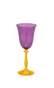 Anna + Nina Petunia wine glass - Paars/geel