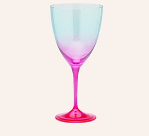 Anna + Nina Faded wine glass - Turquoise/roze