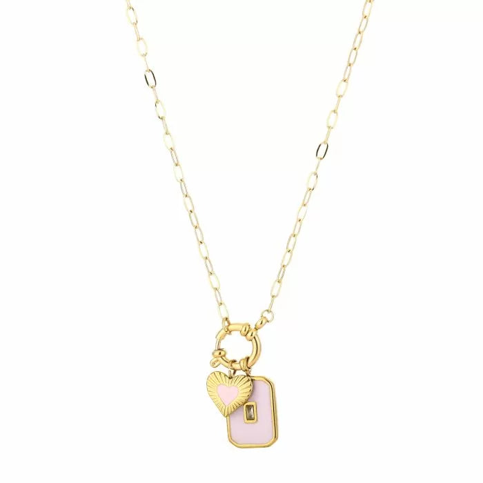 Bedelketting - Goud/roze