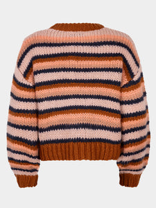 Knitted sweater Meggie -  Camel/ Navy/ Soft pink