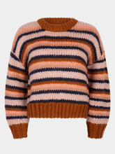 Afbeelding in Gallery-weergave laden, Knitted sweater Meggie -  Camel/ Navy/ Soft pink
