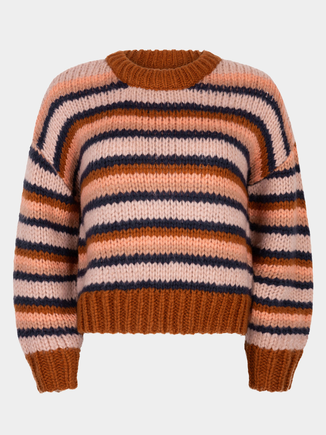 Knitted sweater Meggie -  Camel/ Navy/ Soft pink