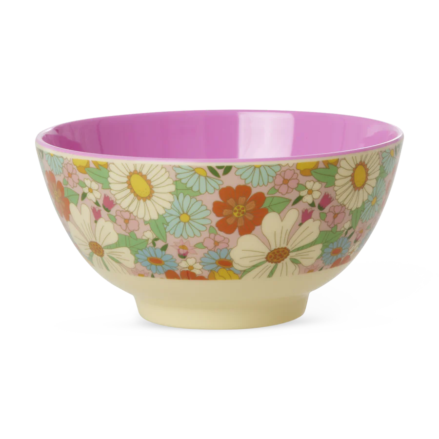 Melamine bowl medium - Rice flower power