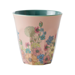 Melamine cup medium - Rice Flower collage