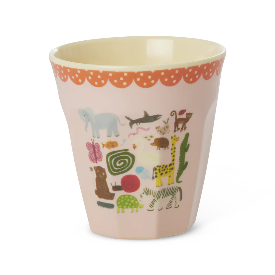 Melamine beker rice - Wildlife roze