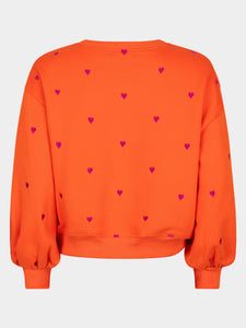 Sweater hearts - Coral red