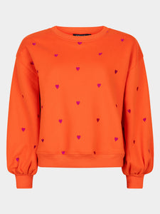 Sweater hearts - Coral red