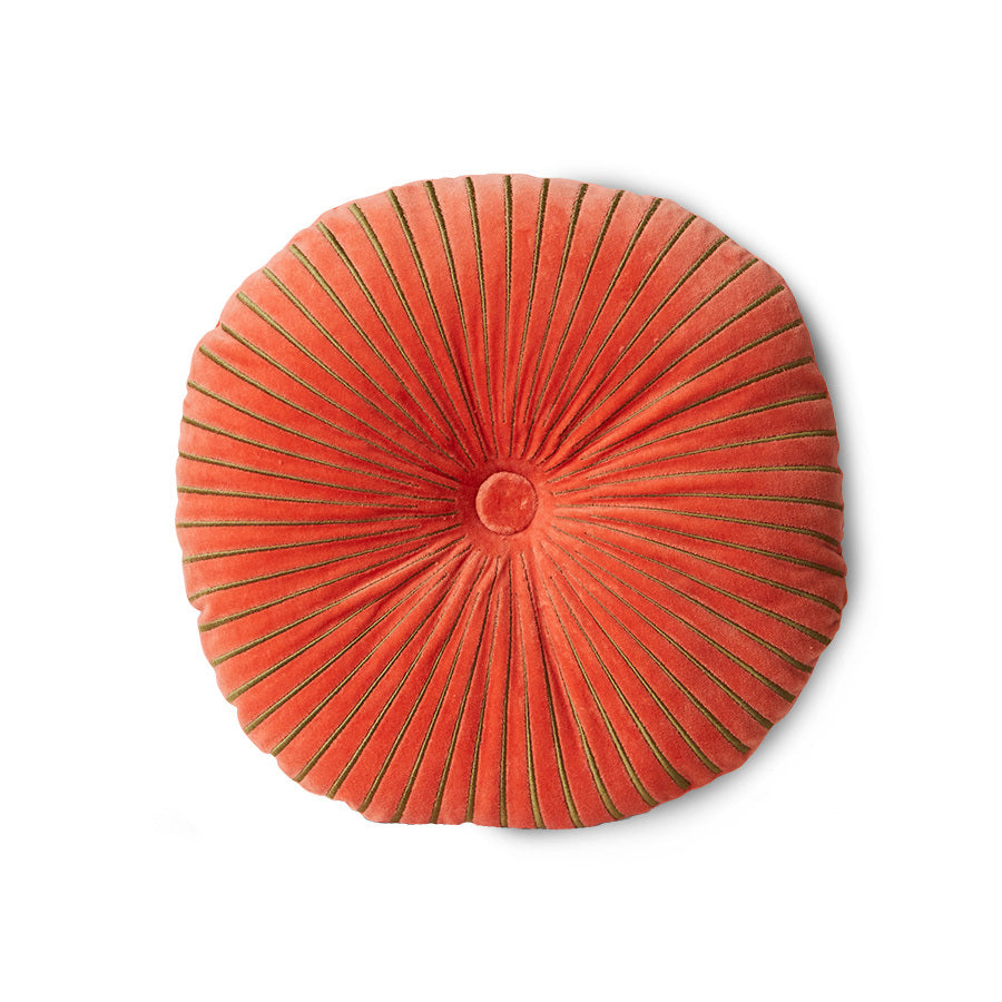 HK Living - Round ripple cushion sienna