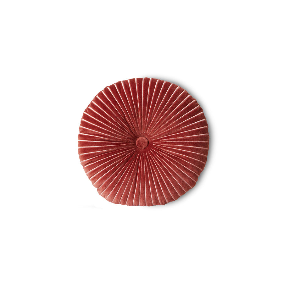 HK Living - Round ripple cushion burgundy